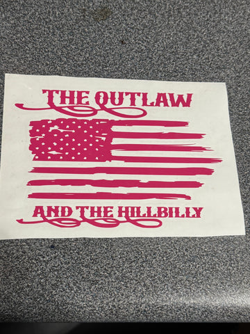 The outlaw and the hillbilly decal