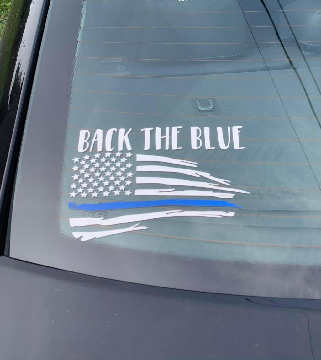 Thin blue line flag decal