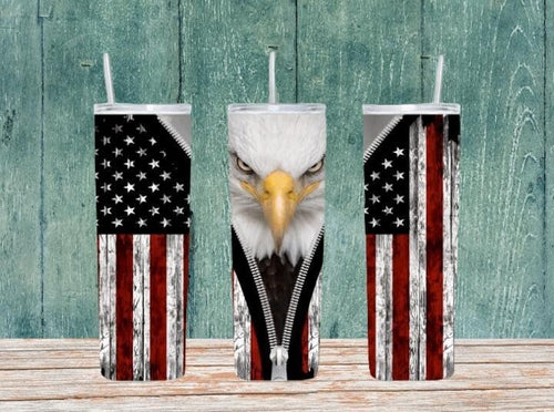 American flag/ eagle tumbler
