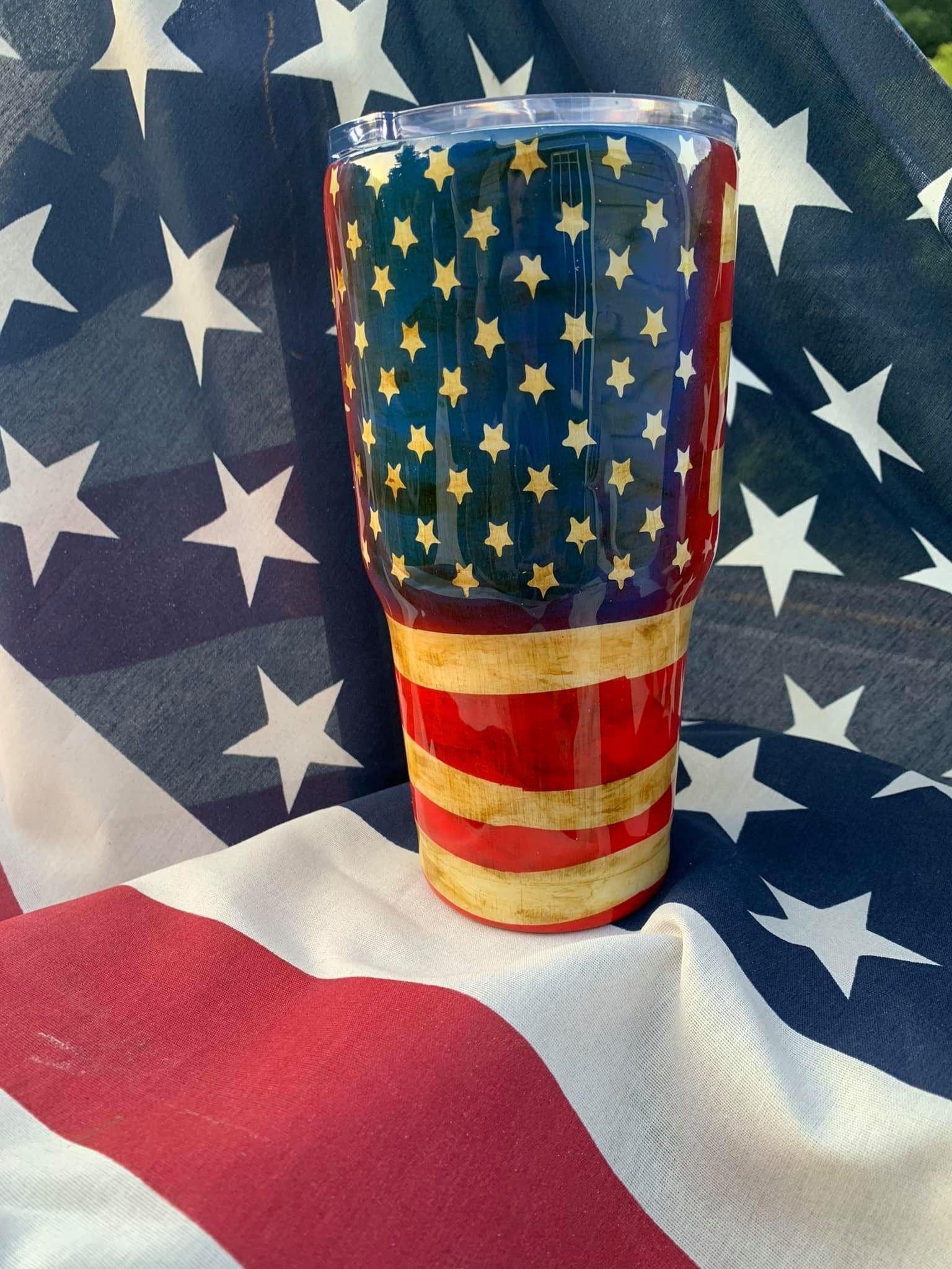American flag/don’t tread on me Tumbler