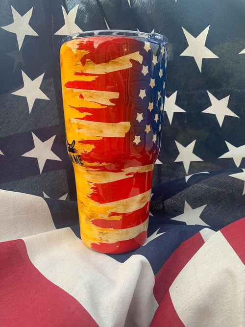 American flag/don’t tread on me Tumbler