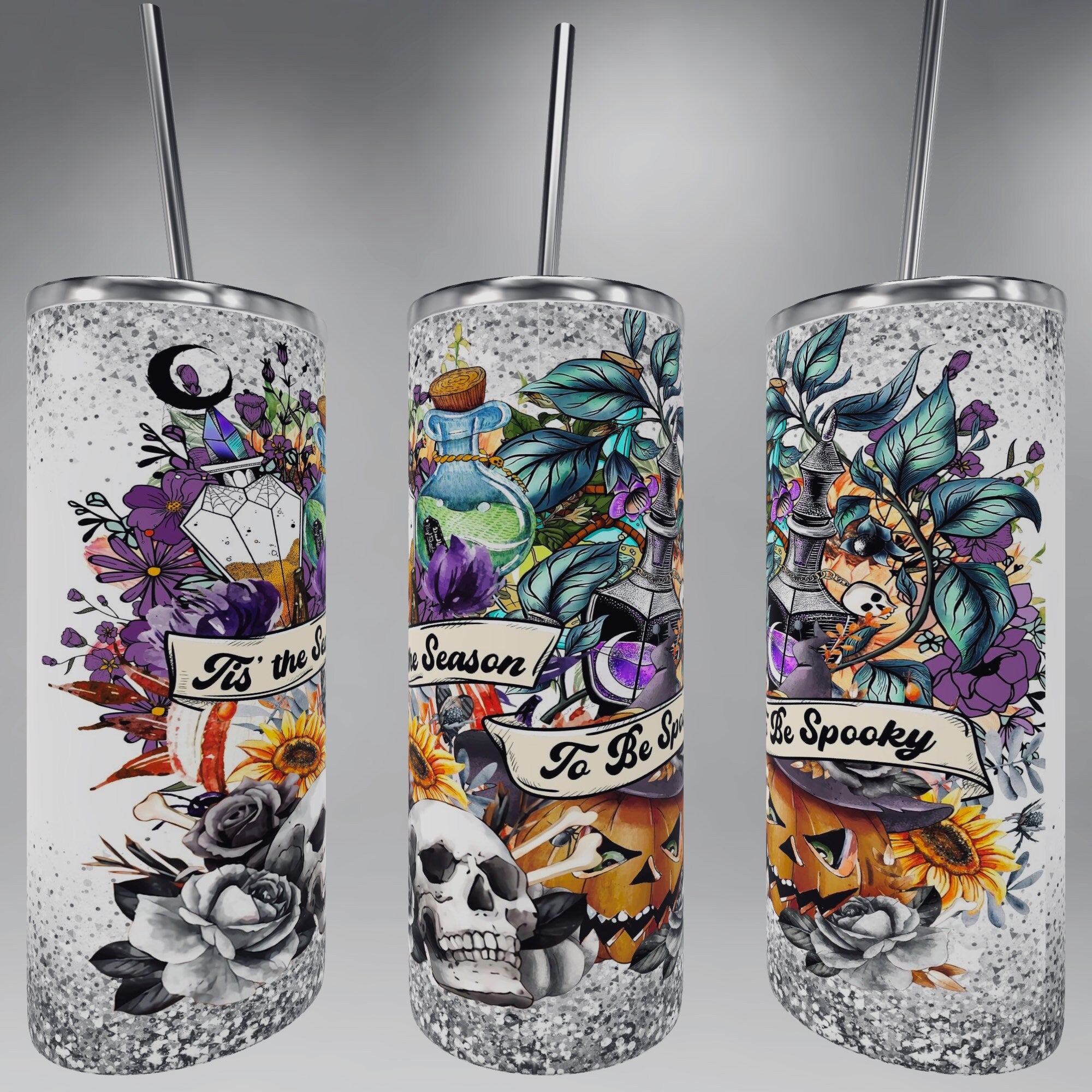 Tis the season to be spooky Halloween tumbler/ pumpkins/ spooky/ fall vibes