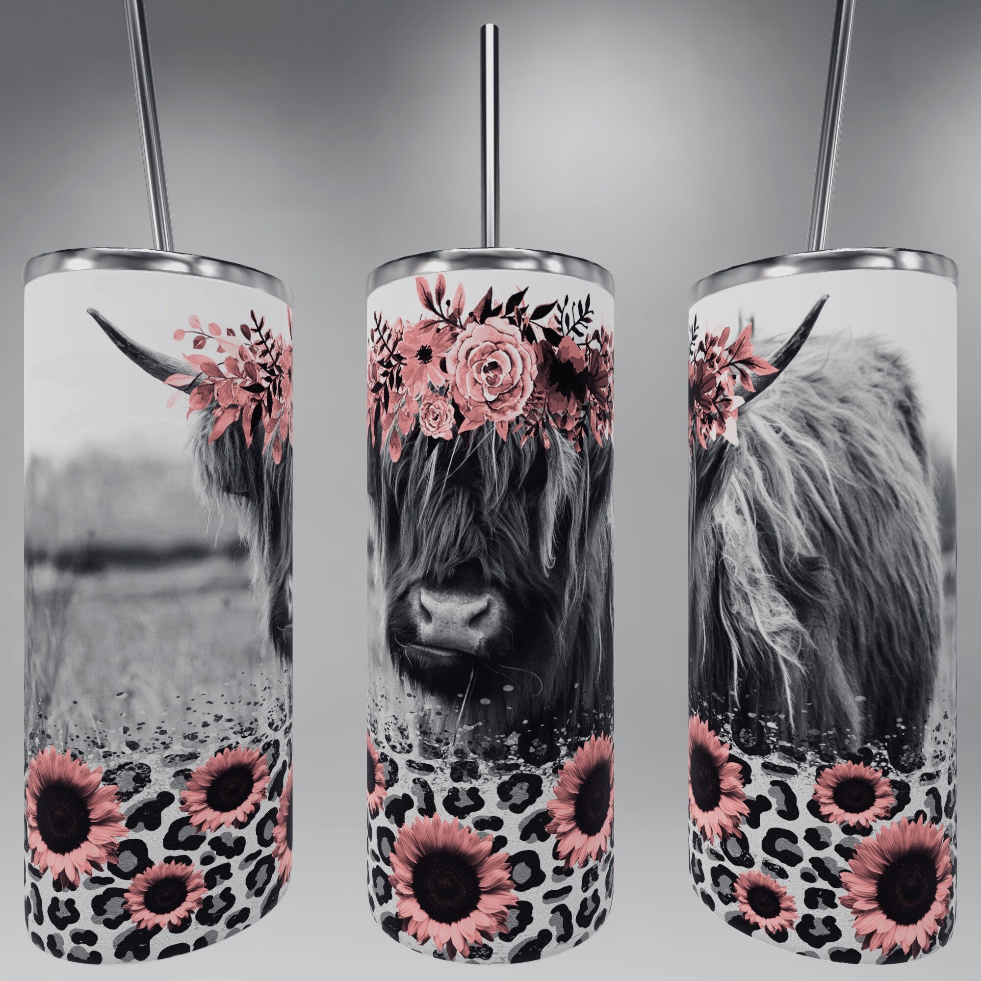 Highland cow tumbler