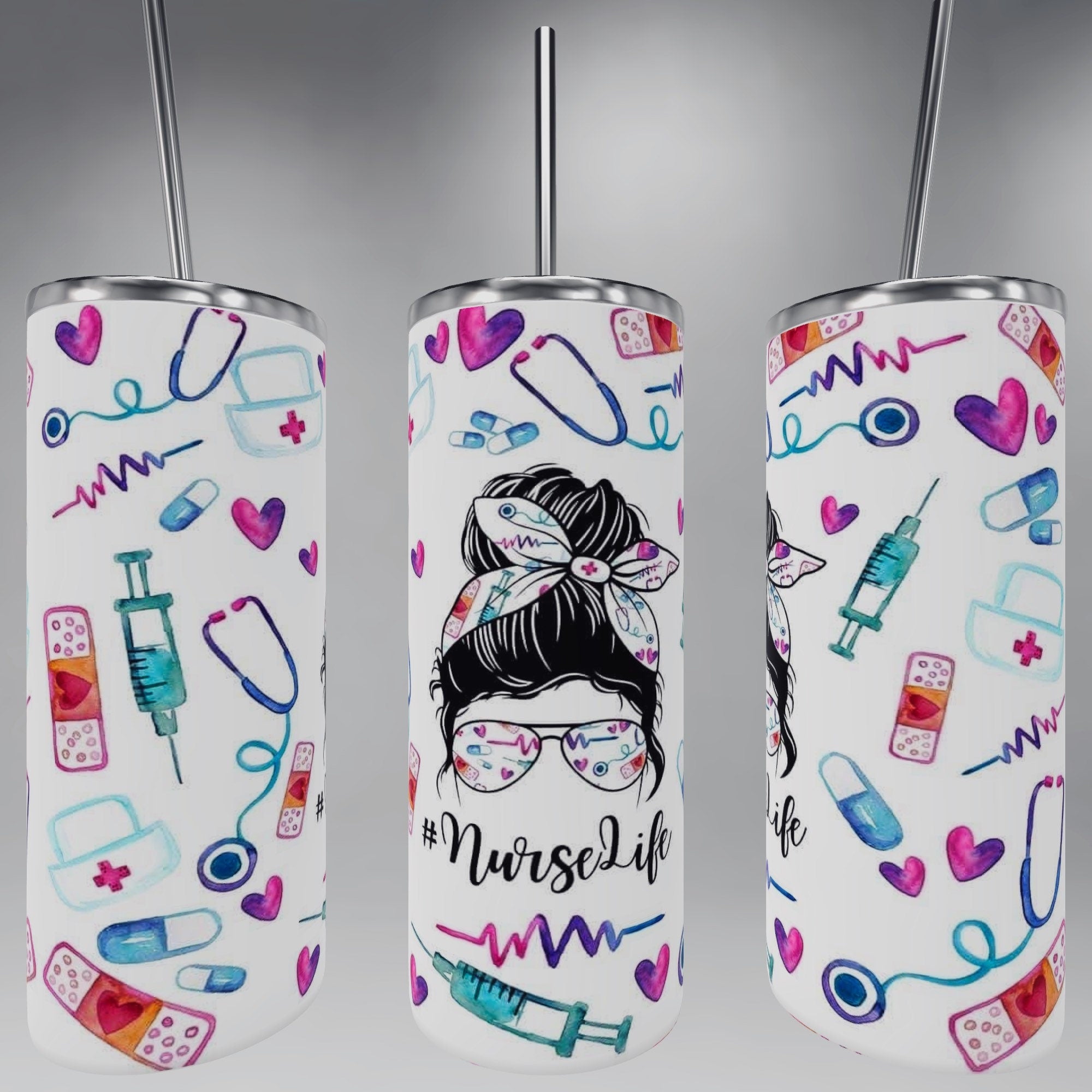 Nurse life tumbler, Personalized, Nurse Gifts, Nurse Cup With Straw, Nurse Tumbler Cup, Nurse Graduation Gifts, Nurse Cup Personalized