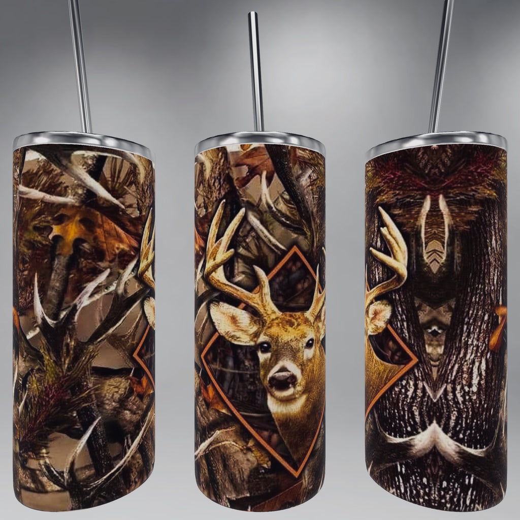 Camo deer hunting tumbler man cave tumbler gift idea, gift for him, fathers day gift, gift for husband, tumbelr for Dad, hunting tumbler