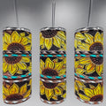 Boho western sunflower tumbler