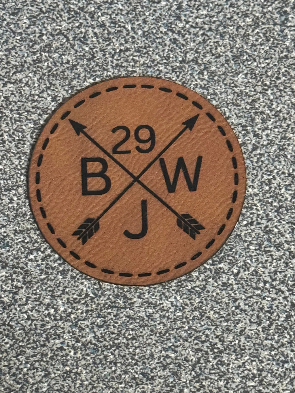 custom leather hat patch