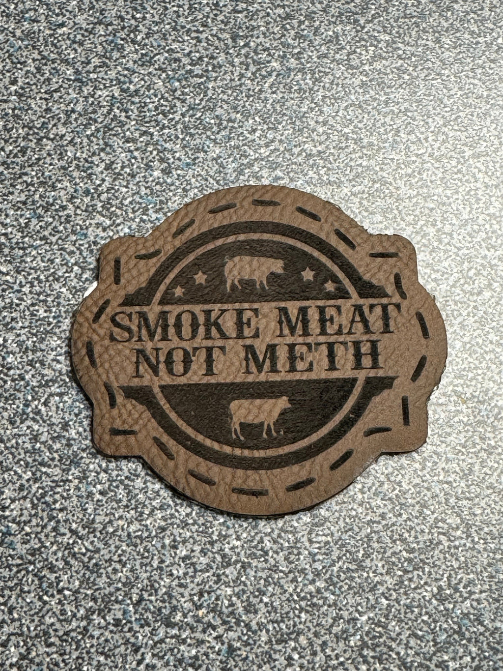 custom leather hat patch