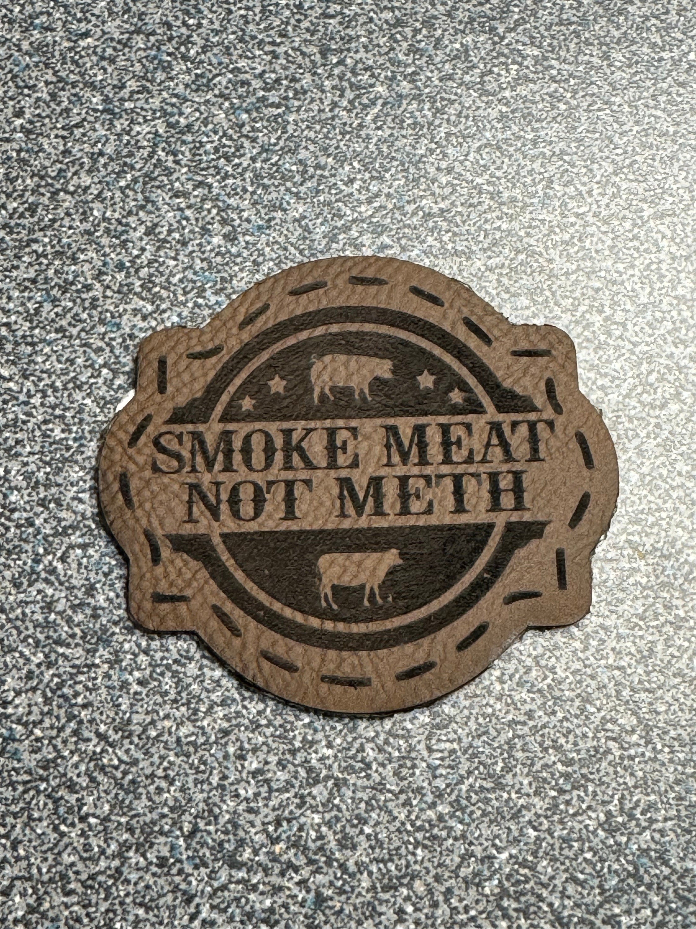 custom leather hat patch
