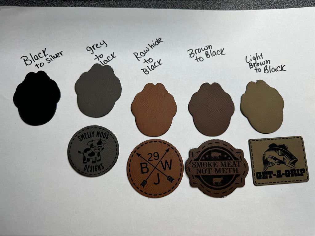 custom leather hat patch