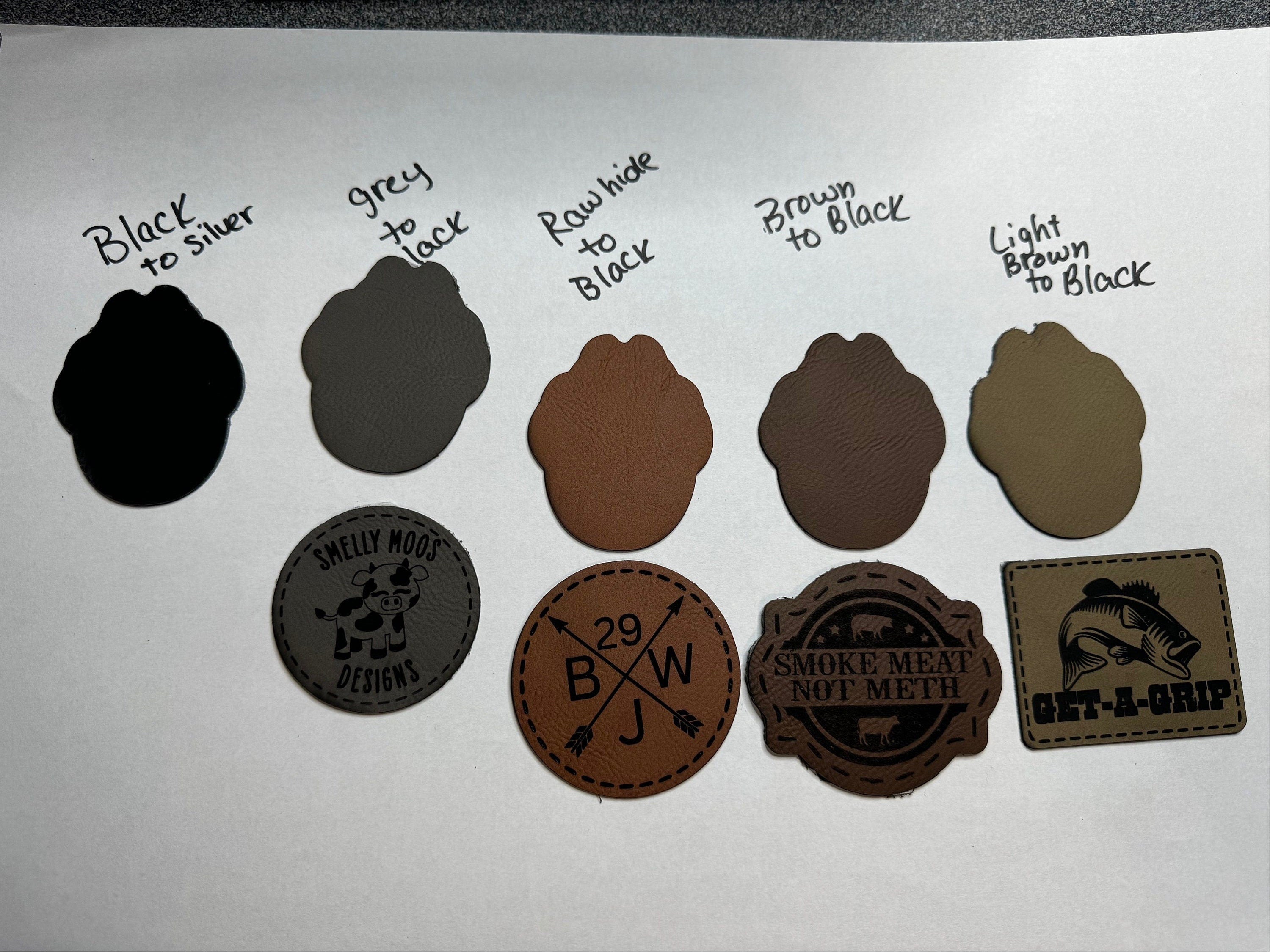 custom leather hat patch