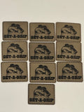 custom leather hat patch