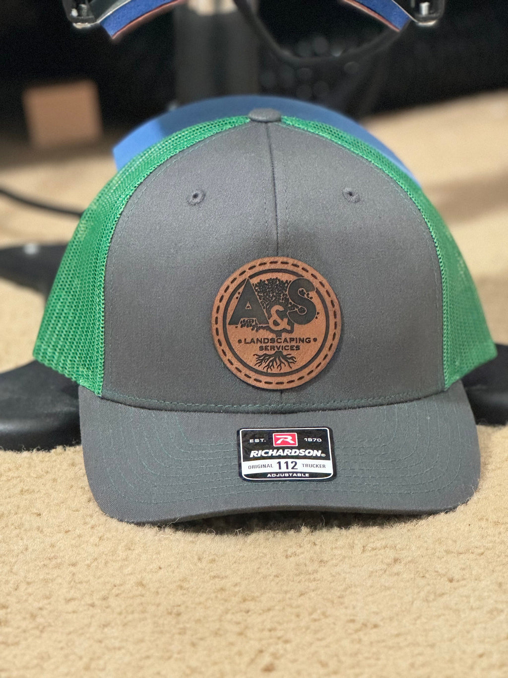 custom leather hat patch