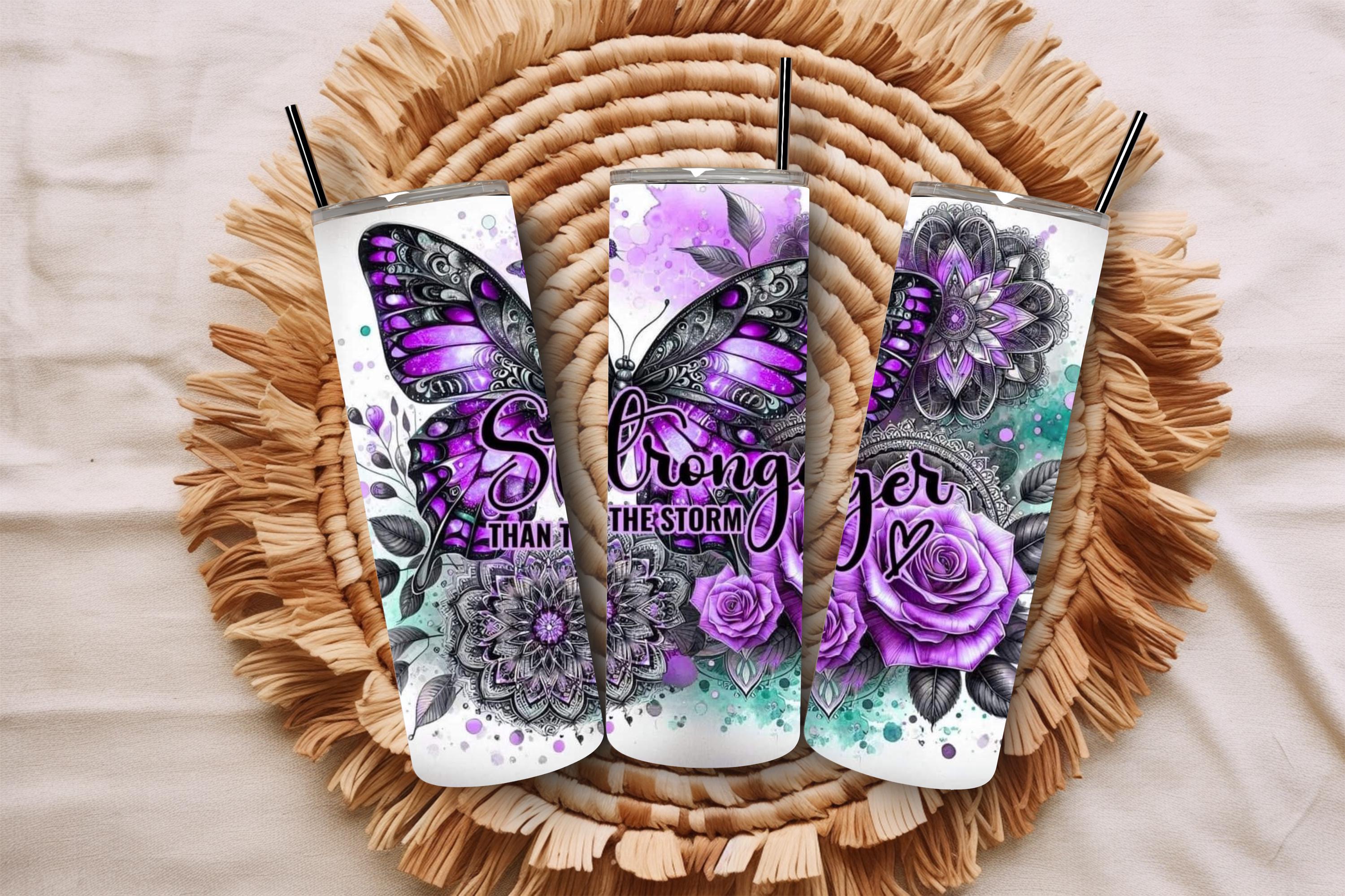Stronger Than The Storm Tumbler | 20oz Christian Tumbler | Inspirational Women Tumbler | Positive Affirmation Tumbler |Gift For Her