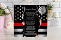 Fireman's Prayer Tumbler | Thin Red Line Tumbler | Fireman Appreciation Drinkware Cup