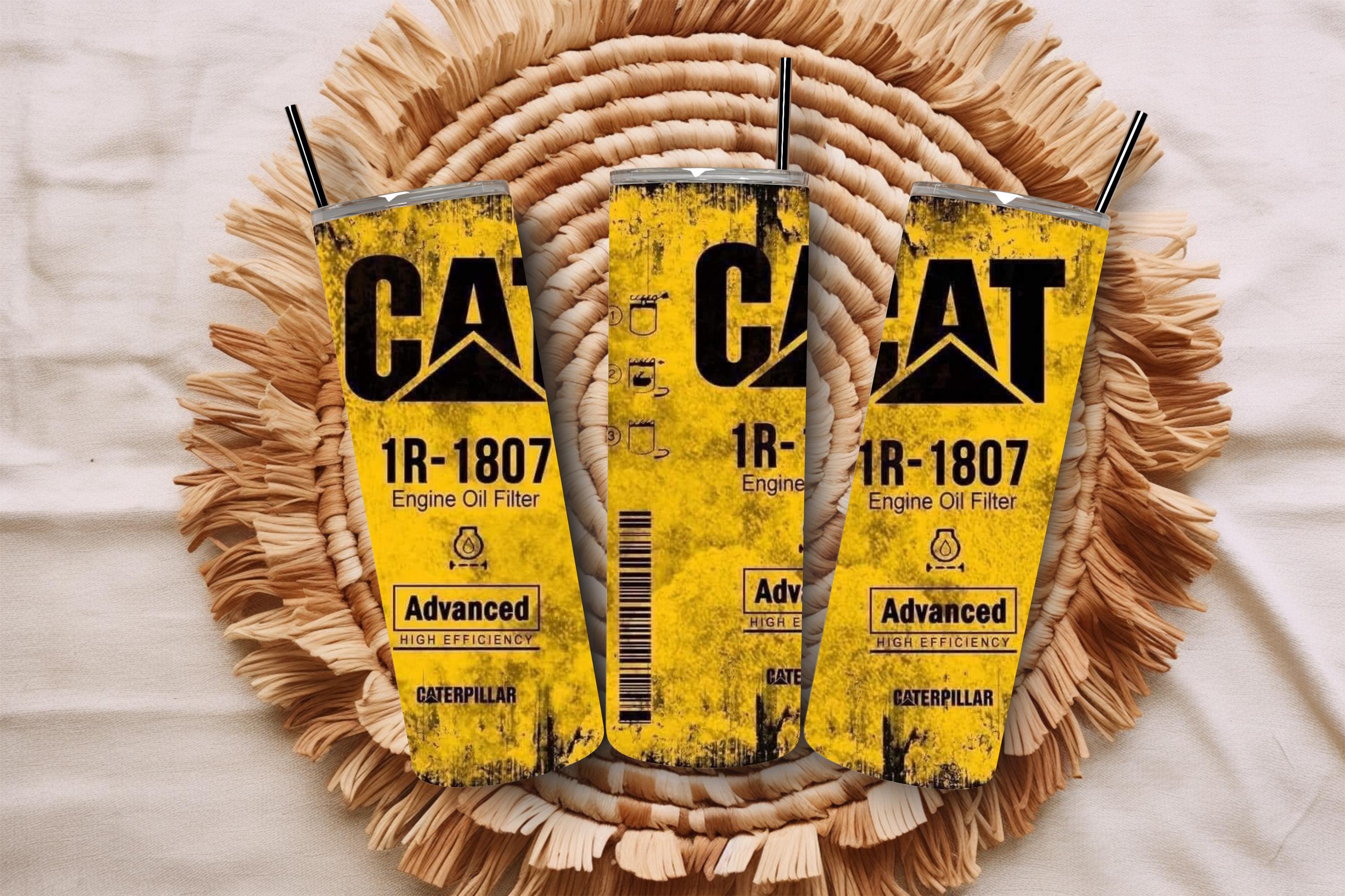 Cat Tumbler, 20oz stainless steel, Oil Filter, Gift, Mechanic Tumbler, Christmas Gift, Engine Oil, Gift for Him