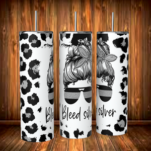 Bleed silver, thin silver line, corrections officer tumbler