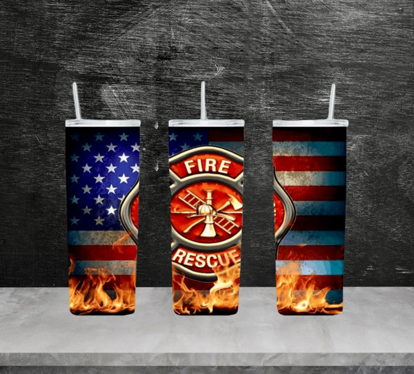 Firefighter flag tumbler