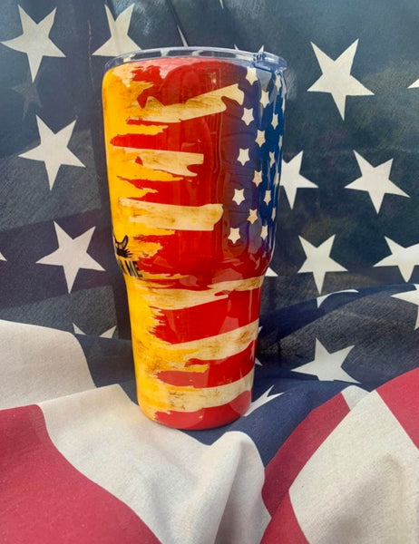 Don’t tread on me/American flag tumbler