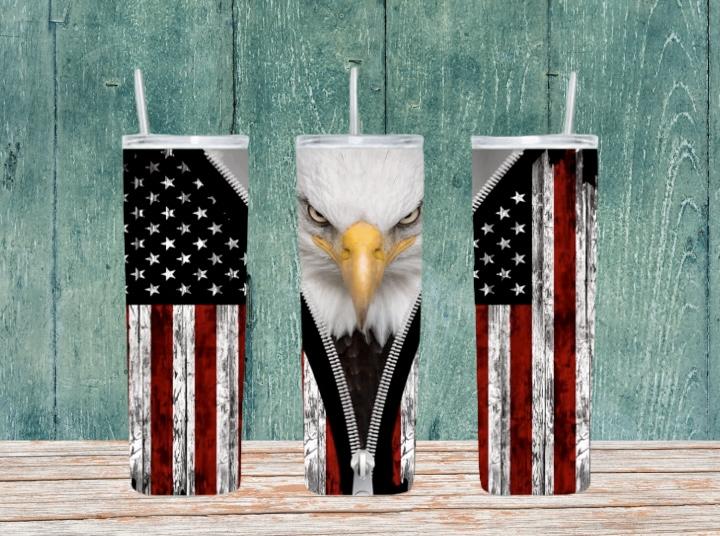 American flag eagle tumbler