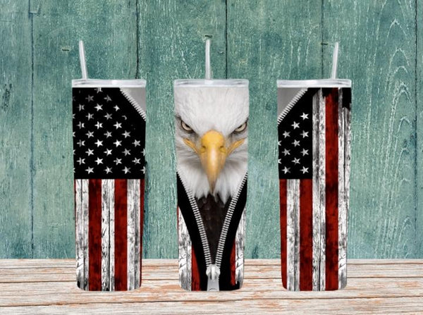 American flag eagle tumbler