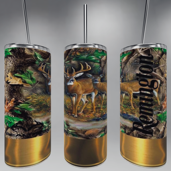 Shotgun shell camo deer tumbler