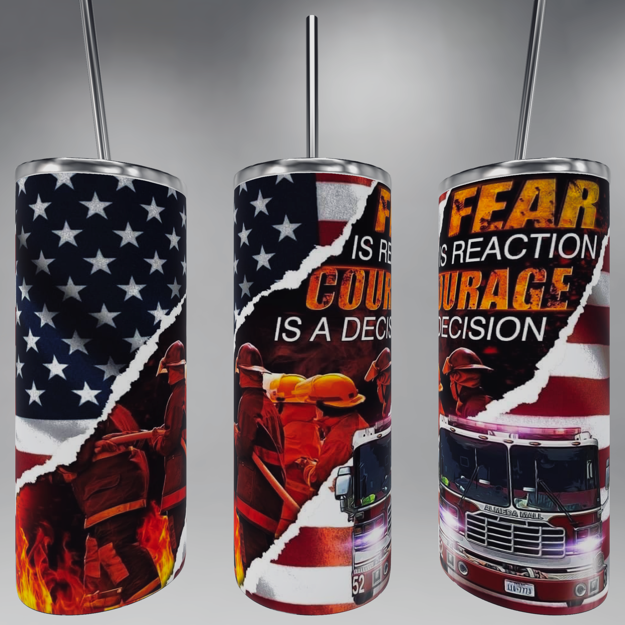 Firefighter courage tumbler